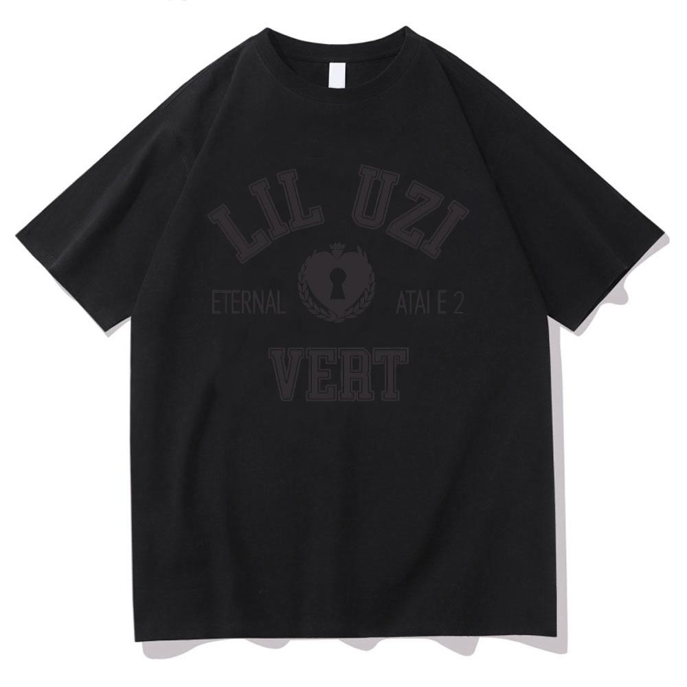 Хлопковая футболка рэпера Lil Uzi Vert Lil Uzi Vert Eternal Atake 2 Футболка Летняя Мужская Винтажная Футболка Мужская Женская Хип-хоп Топ XS чёрный