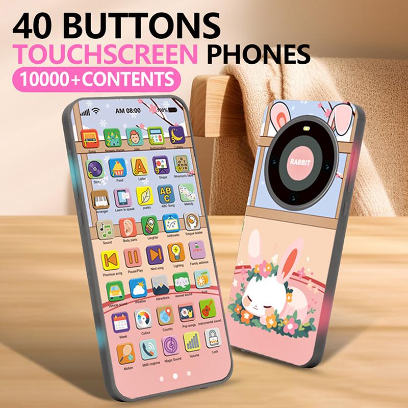 1 Set Smartphone Early Mobile Phone With Light Touch Screen Phone Rechargeable 10000 Functions Educational Content Kids Toy
