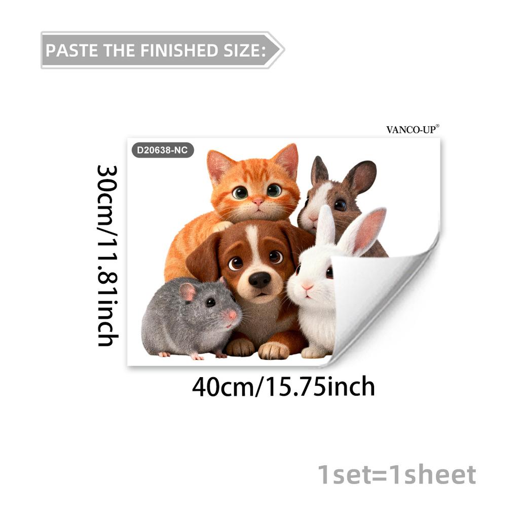 Creative Cartoon Animal Butterfly Static Window Stickers, No Glue Removable Glass Decals for Home Decor