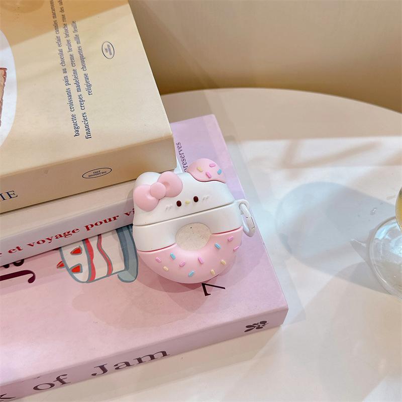 Bow Donut for Airpods 4th Generation Pro2 Apple Bluetooth Wireless Headset Cover 1/2/3 Generation Cute