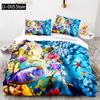Fish Bedding Set Single Twin Full Queen King Size Marine life Bed Set Aldult Kid Bedroom Duvetcover Sets 3D Anime Kawaii 013
