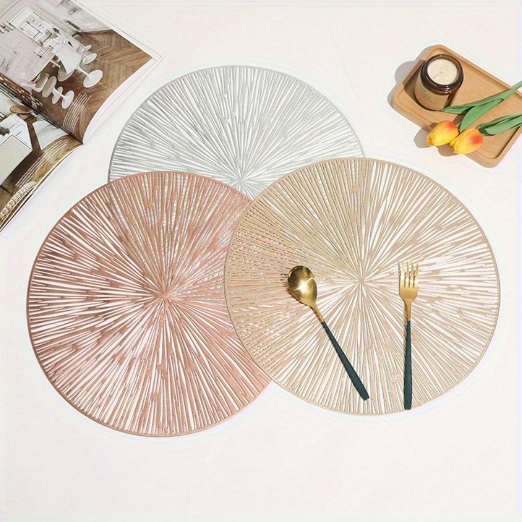 1PC Round Placemats Dining Table Mats Kitchen Hollow Out End Table Decoration Mat