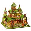 Jiate Maison Miniature DIY Forêt Fantastique Bois Fait Main Style Chinois Grande Villa Cadeau Créatif pour Filles