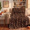 Trendy Leopard Print Custom Flannel Blankets Soft Warm Cozy Throws for Home Decor Holiday Gifts