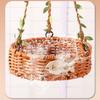Vintage Imitation Rattan Pet Bird Nest Hand-Woven Round/Square Bird Hammock for Cage Adjustable Washable Bird Sleeping Hut Cage