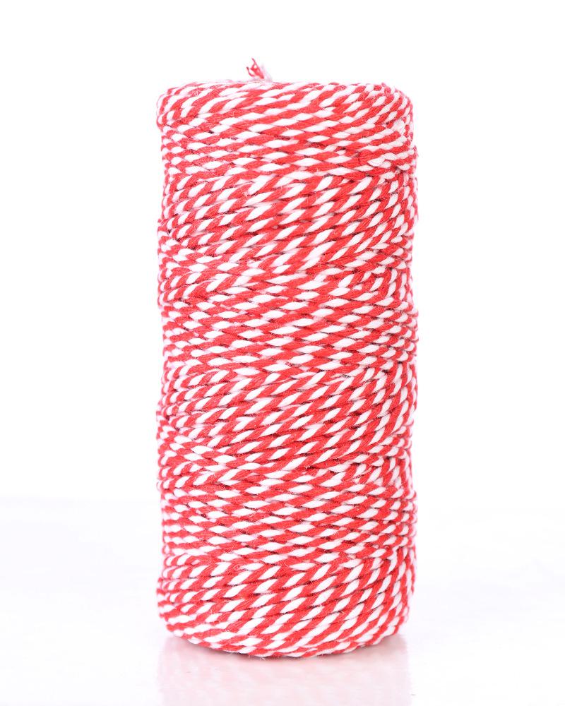 1,5mm Dvoubarevná bavlněná šňůra, DIY Ručně tkaný materiál na visačky - 100m role