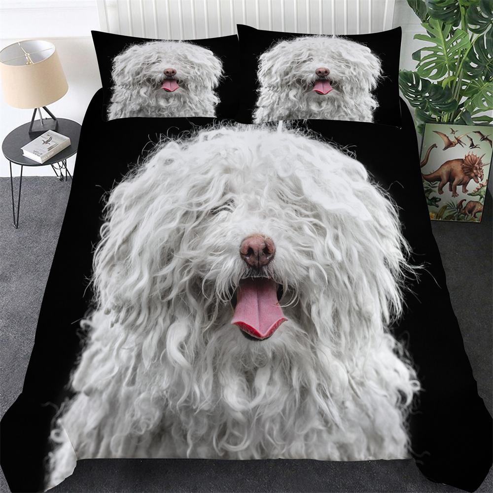 3D Pet Kawai Dogs Soft Duvet Cover Pomeranian Chihua Cavalier Charles Spaniel Dog Soft Duvet Cover Polyester Comfortable Quilt Cover Quen King