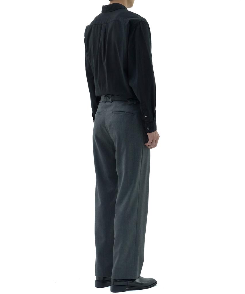 Neibieol Fine Wool No-Tuck Straight Pants - Charcoal