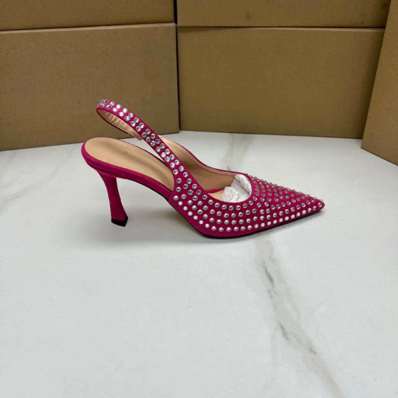 

Модные Роскошные Стразы Женские Туфли-лодочки Модные Свадебные Вечерние Элегантные Офисные Сексуальные Туфли-шпильки С Острым Носом На Высоком Каблуке для Женщин 42