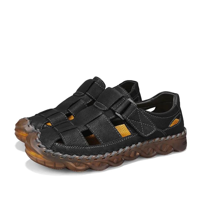 Fashion Stylish Mens Hollow Out Loafers Breathable Men Walking Sandals Handmade Flats Casual Driving Shoe All-match Men's Luxury Sandals