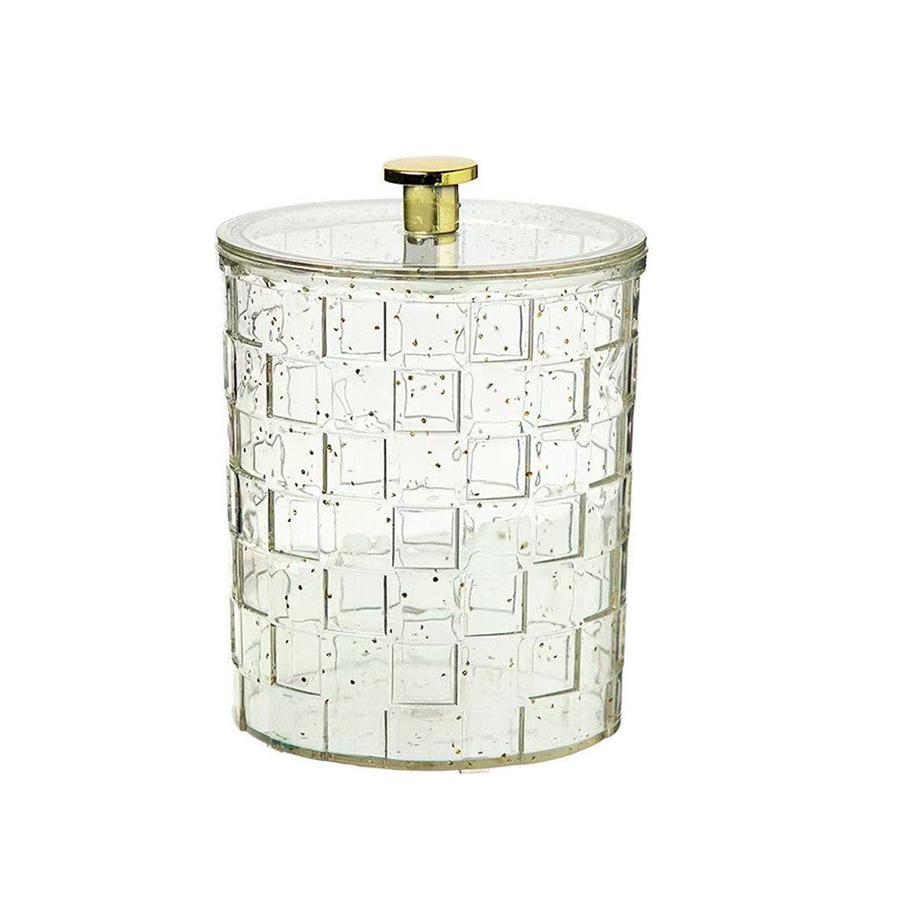 

1/2Pack Qtip Holder Bathroom Containers with Vanity Tray Clear Organizer Box Cotton Swab/Ball/Pad Dispenser Apothecary Jar