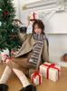 Korean Version of the New Fair Island Jacquard Knitted Scarf Women's Autumn and Winter Warm Student Couple Contrasting Color Atmosphere Scarf