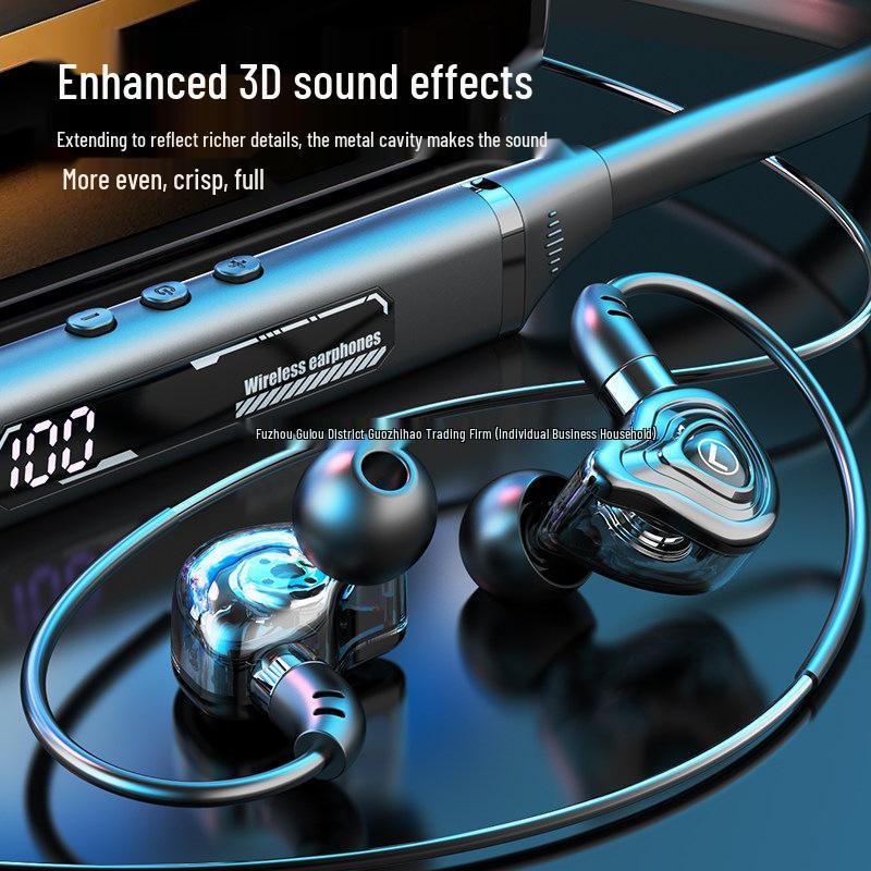 2025 Bluetooth Neckband Headphones: Wireless, Long Battery, Sport, In-Ear, Metallic Sound
