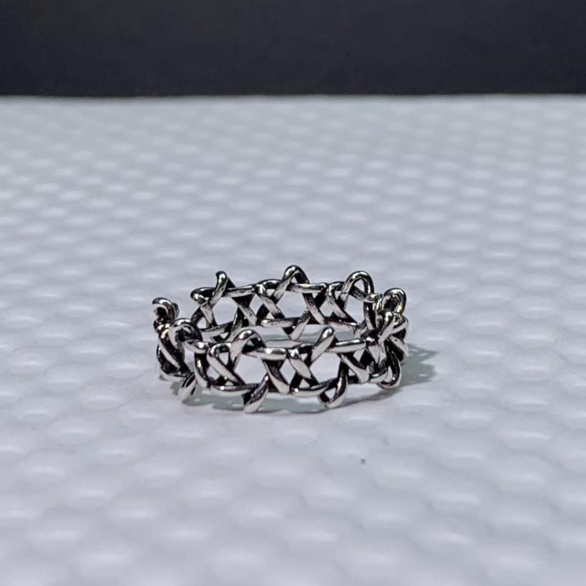 Retro Distressed Geometric Roman Open Adjustable Ring for Women - Korean Hip Hop Trendy Style Open Adjustable