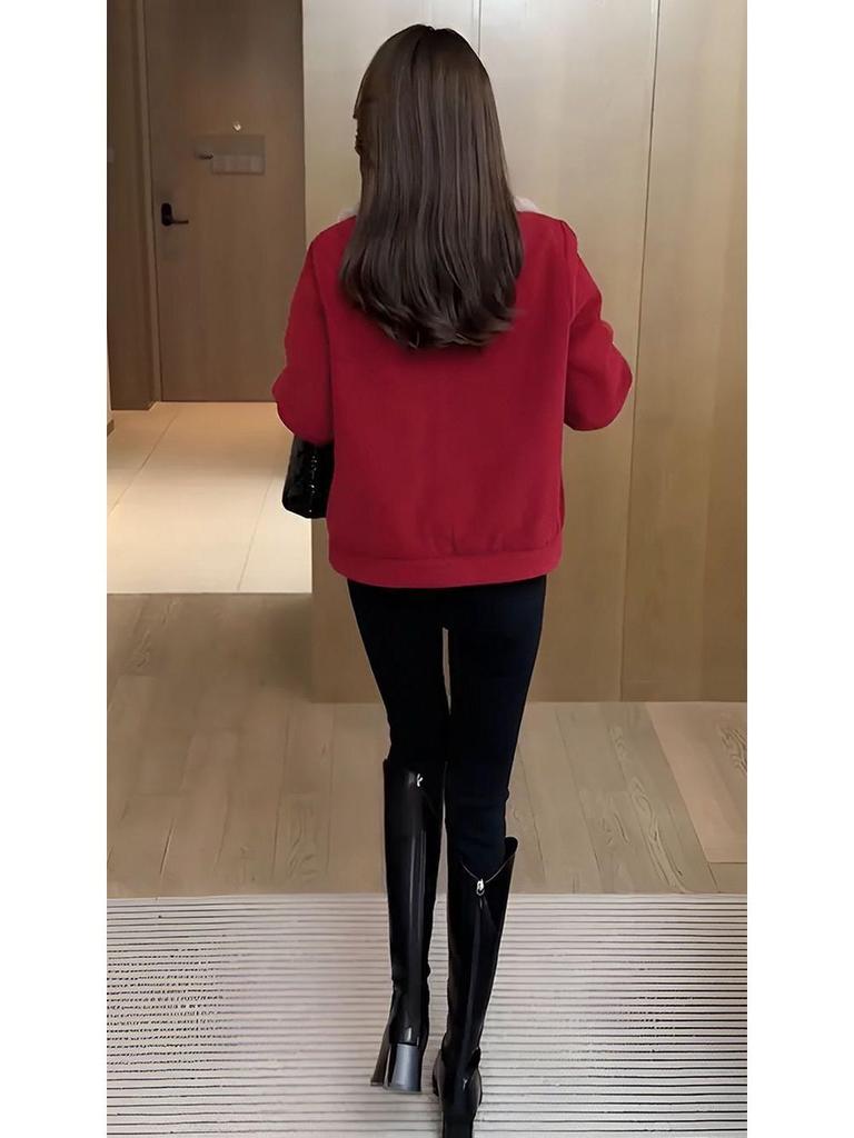 Ladies' Short Velvet-Lined Parka - 2023 Winter Fashion, Versatile, Loose Fit, Thick & Warm