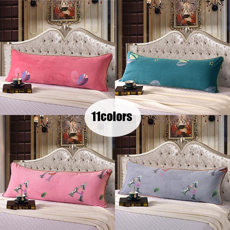 48*120cm Length Winter Sleep Pillowcase Thick Coral Fleece Pillow Case Soft Flannel Warm Pillow Cover For Couple Home Bedding