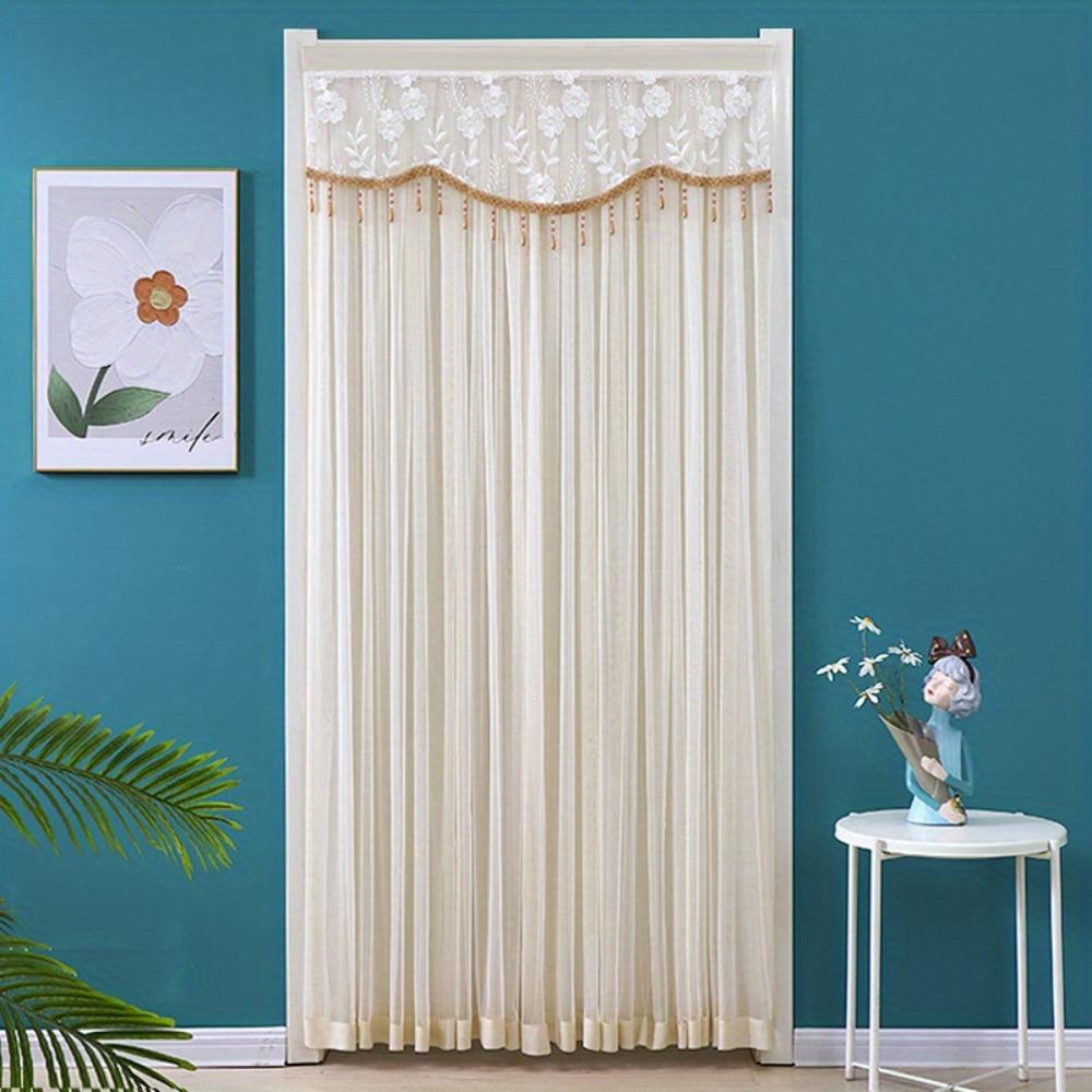 Double Layer Bedroom Partition Sheer Curtain with Strap Entrance Curtain Door Drapes  Privacy