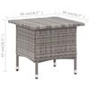 Side Table Gray 50 X 50 X 47 Cm Poly Rattan