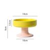 Ceramic Color-Blocked Pet Bowl Elevated Cat Bowl Protects Cervical Vertebrae Pet Supplies