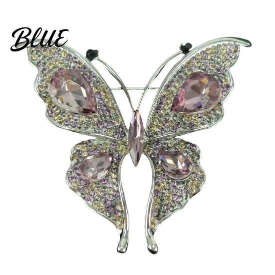 Long-lasting Brooch Women Butterfly Shape Dazzling Rhinestone Inlays Suit Lapel