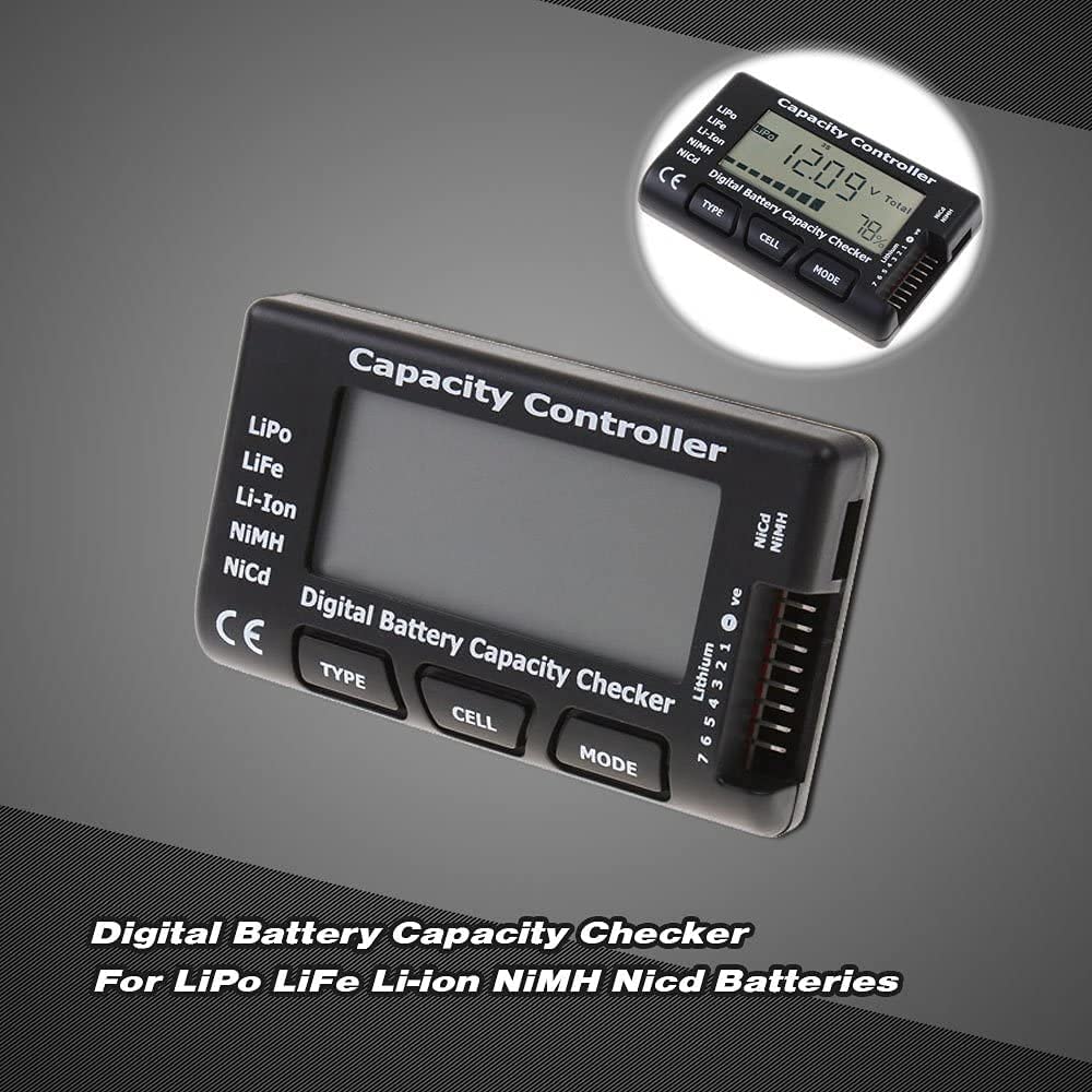 Testeur de capacité de batterie CellMeter RC-7 – Moniteur de batterie numérique pour LiPo, NiMH, NiCd – 2-7 cellules