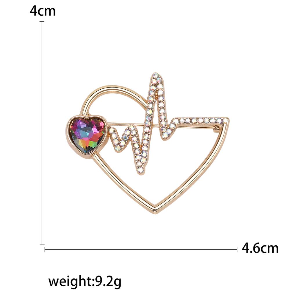 Rhinestone Love Brooches for Women Unisex Enamel Heart Pins Banquet Party Backpack Gifts Jewelry Accessories