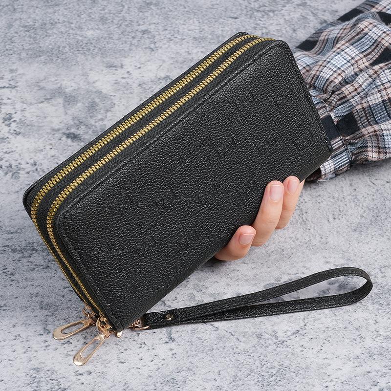 Women's Double Zipper Clutch Wallet: Large Capacity, Multifunctional Phone & Coin Bag