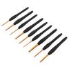 9Pcs Crochet Hooks Black Handle Design Easy Identification Portable Knitting Needles with Crochet Bag