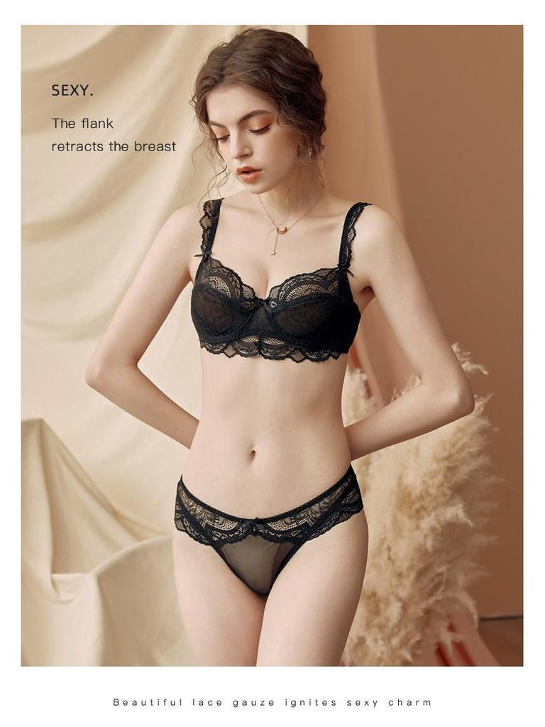 Women's Year of the Rat Red Lingerie Set: Bridal Push-up Bra & Panty, Side Support, Anti-Sagging, Sexy Thin Design