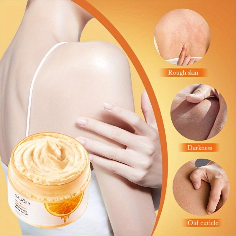 Orange Vitamin C Body Scrub Deep Cleansing Brightening Moisturizing Anti Wrinkle Exfoliating Cream Arm Leg Back Scrub Body Lotion Skin Care