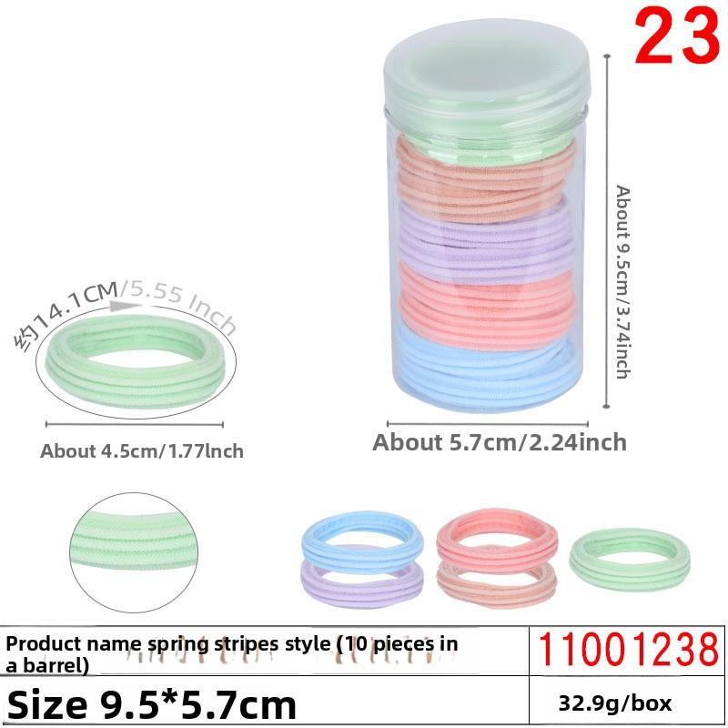 A Girl's Gradient Color Seamless Hair Tie Colorful Hair Band Headband Candy-colored Leather Band Hair Accessory and Headwear