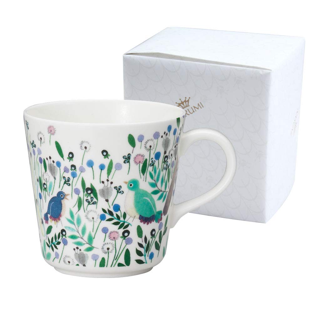 NARUMI Anna Emilia Floral Wedding Day Dishwasher Gift Gift Wrapping Product Mug, 340cc, "Good Luck" Design, Cute, Large, Gift, Mother's Gift,