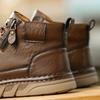 Leather Boots Men High Casual Shoes for Men Trend Zipper Walk Flats Winter Shoes Vulcanized Ankle Boots New