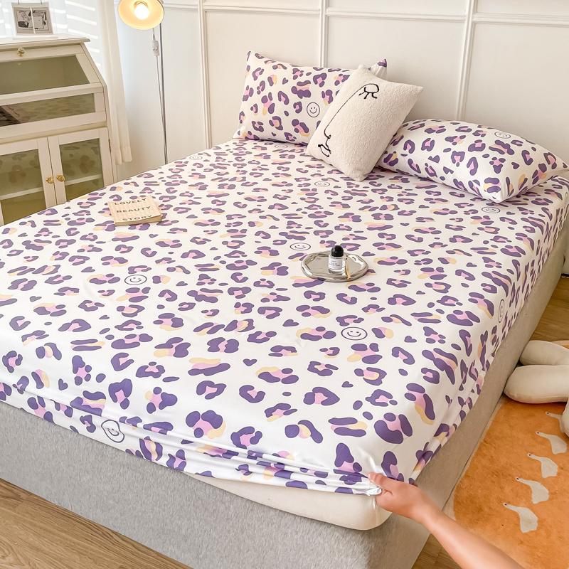 Printed Fitted Sheet Sets Lençol Single/Full/Queen/King Size Bed Sheets with Pillowcase for Home Elastic Band Mattress Cover