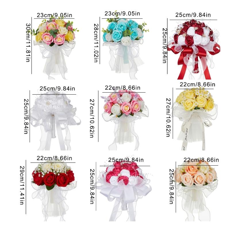 Ridal Bouquets for Wedding, Simulation Rose Bride Wedding Bouquets Wedding Decorations for Ceremony, Anniversary