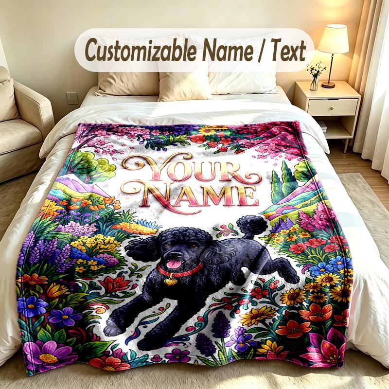Tema Jardim Florido Manta Macia Personalizada Nome Personalizado Impressão de Texto Manta Quente Decoração de Sofá de Casa Quarto