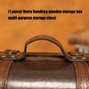 Wooden Trunk Faux Leather Handle Carrying Case Portable Storage Container For Jewelry Cosmetics And Collectibles