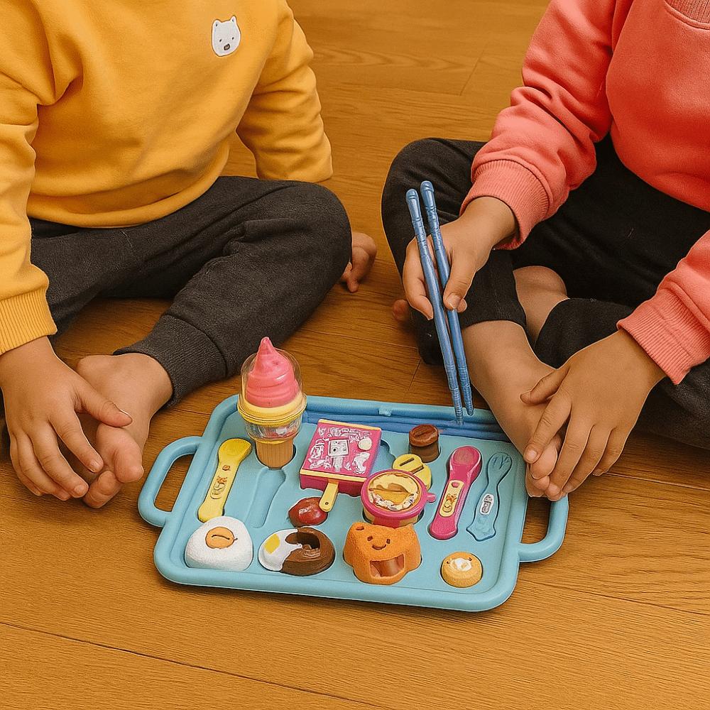 Pretend Play Lunch Box Pudding Toy Little BearShape Play House Toys Pudding Feeding Set  Kids Toy