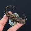 Larimar Gemstone Pure Copper Wire Wrapped Handmade Cuff/ Bangle Jewelry For Her