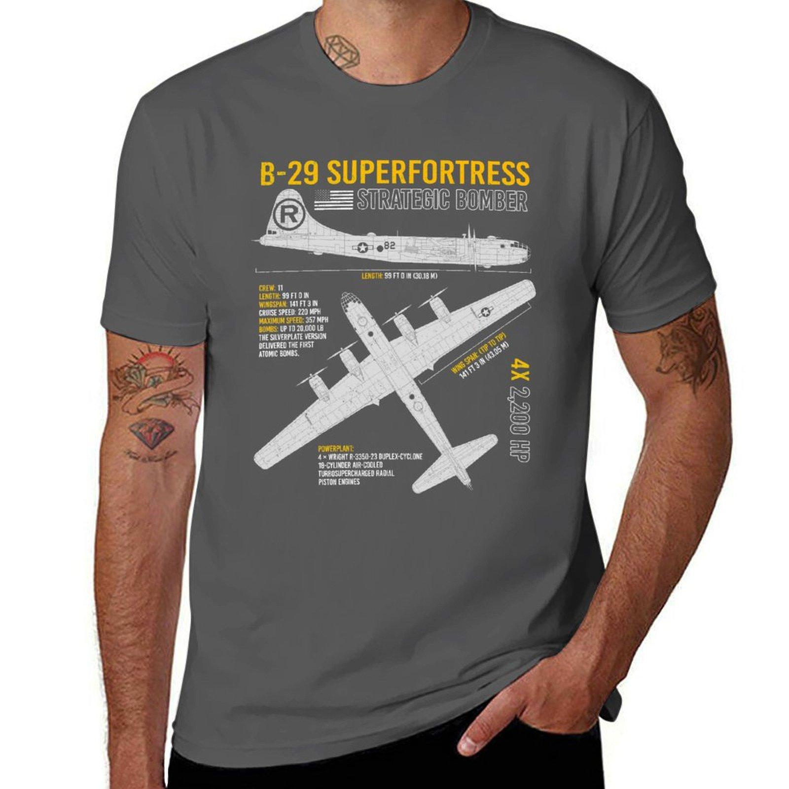 

B-29 Superfortress Bomber ww2 US Aircraft Plane USAF Airplane Blueprint T-Shirt essential t shirt T-Shirt 4XL
