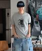 MAISON MINED Mp3 Graphic Layered Half T Melange Gray