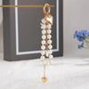 Star Rivet Pearl Beadeds Keychain Metal Peach Heart Key Ring Fashion Chain Bag Pendant  Decoration