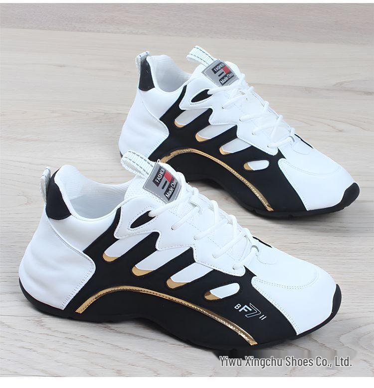 Men's Spring 2025 Korean Style Low-Top Sneakers - Comfortable, Versatile Leather Dad Shoes Trending Now.