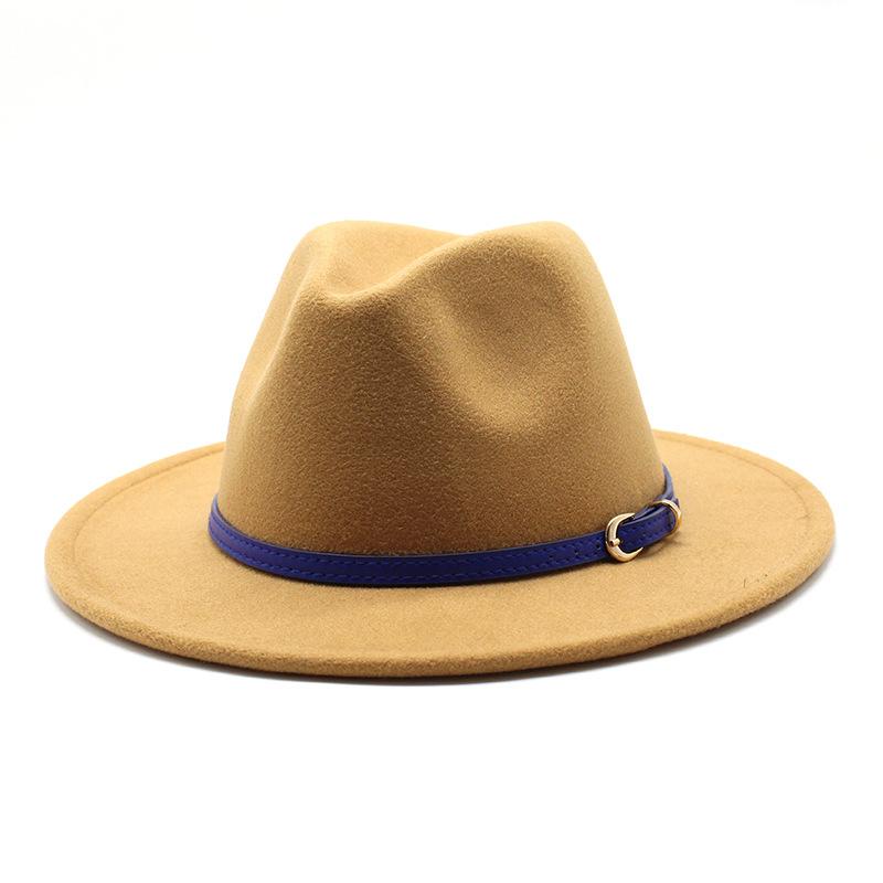 British Style Men And Women Jazz Woolen Hat Big Eave Hat Classic Woolen Hat