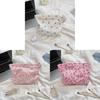 Cartoon Floral Embossed Makeup Bag With Large Capacity For Travel And Daily Use