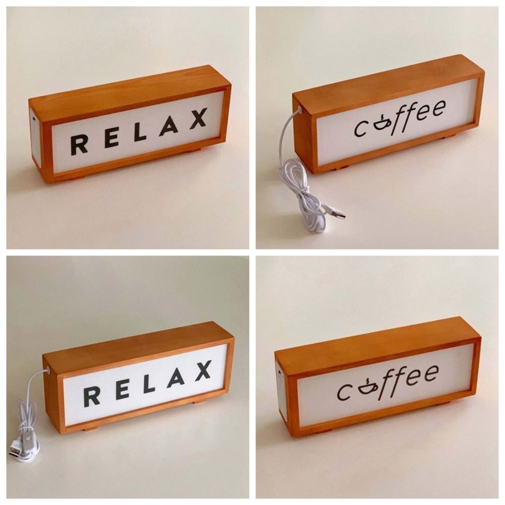 Glowing Effect Sleeping Lamp USB Desktop Ornament Lamp Toilet Wooden Acrylic Night Light  Kids Room