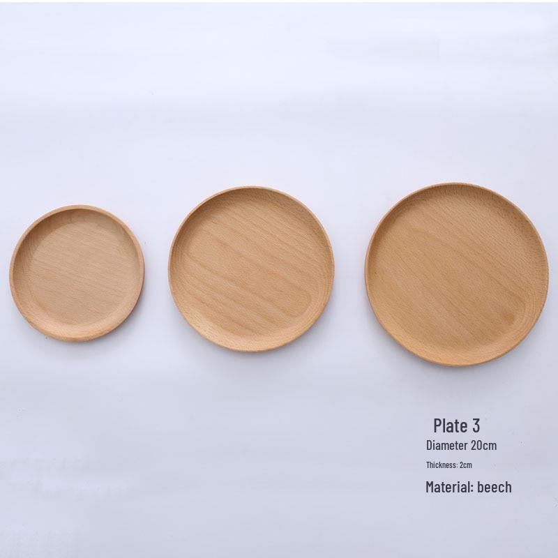 Round Black Walnut Wooden Tray for Breakfast, Pastry, Fruit, and Snacks