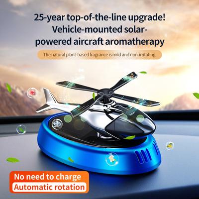 Car Air Freshener Solar-Powered Rotating Plane Perfume - High-End Dashboard Decoration for Men, Car Interior Ornament