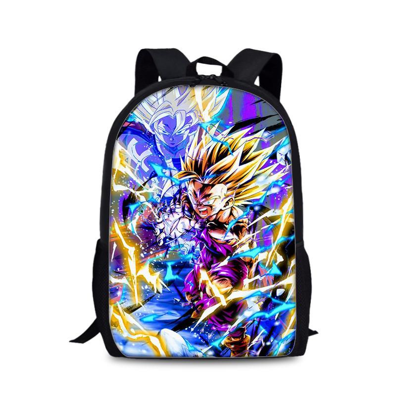 Dragon Ball Goku Printed Nylon Book Backpack For Students And Daily Use