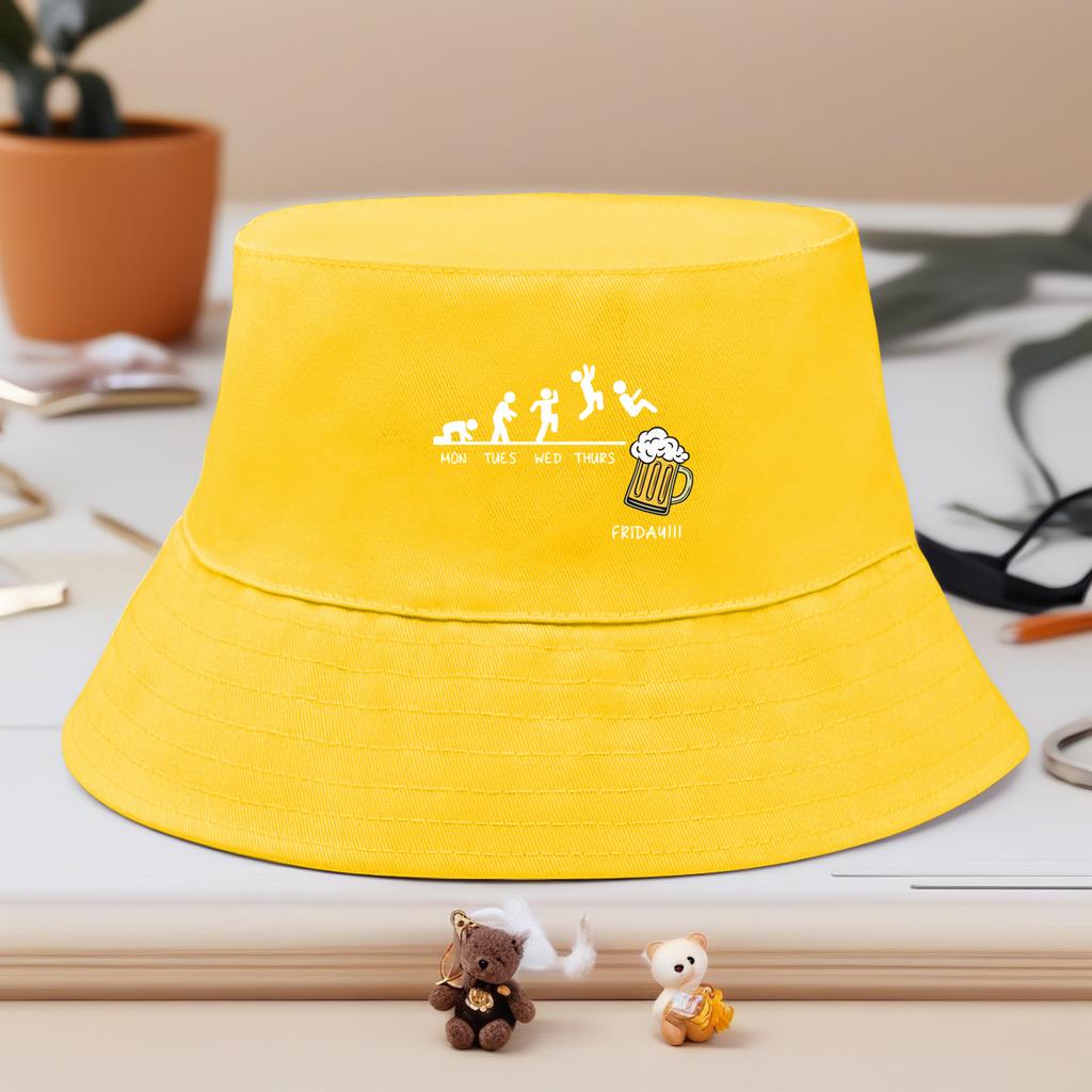 Friday With Beer Bucket Hat Solid Color Sun Hat Soft Summer Autumn Hat Foldable Bucket Hats Perfect For Hiking Beach Hat
